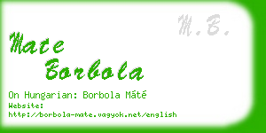 mate borbola business card